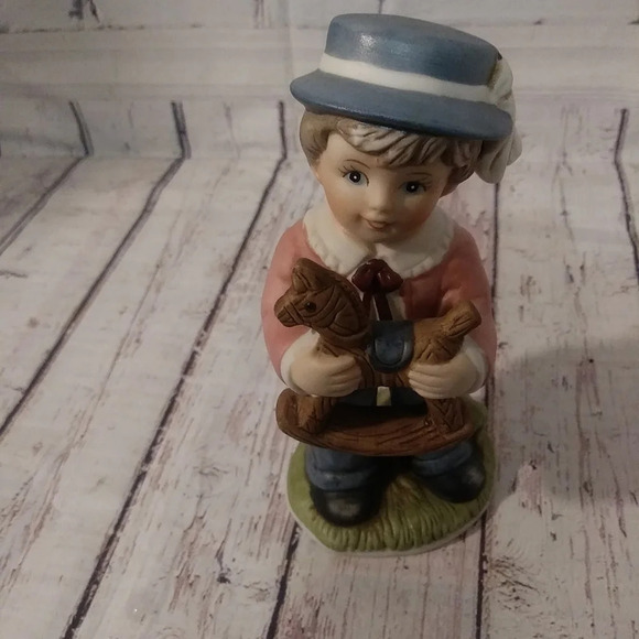 Vintage Homco Home Interior 1419 Boy with Rocking Horse - Picture 6 of 8
